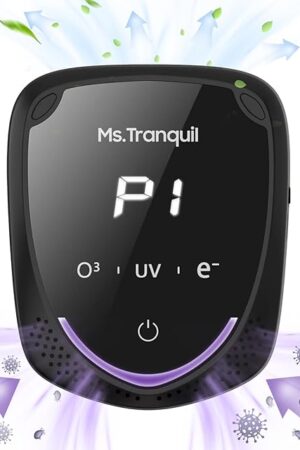 Air Ionizer & Mini Purifier with Ozone Elimination, Negative Ion Filter, and Freshener - Battery-Powered with Child Lock Button Office for Bedroom, Kitchen, and Pet Odor Removal