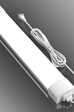Airand LED Ceiling Light Fixture with Plug 5000k, Triproof LED Tube Light 16W Linkable Closet Lights for Workbench Kitchen Basement Garage Corridor Bathroom Office Overhead Lighting with Plug in Cord