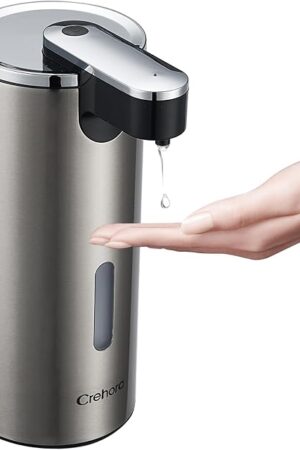 Automatic Soap Dispenser, Automatic Soap Dispenser Touchless, Kitchen & Bathroom, 3 Adjustable Volume for Liquid Soap, Water-Resistant, Hotel, Restaurant and School, Clog-Free, Stainless Steel