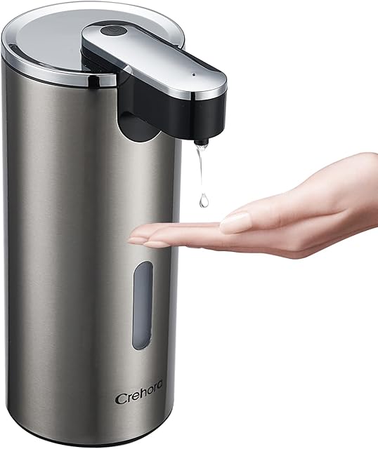 Automatic Soap Dispenser, Automatic Soap Dispenser Touchless, Kitchen & Bathroom, 3 Adjustable Volume for Liquid Soap, Water-Resistant, Hotel, Restaurant and School, Clog-Free, Stainless Steel