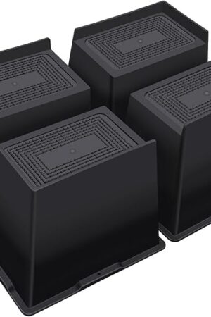 Bed Risers 6 Inch Heavy Duty,Oversized Couch Risers, Extra Wide Furniture Risers for Sofa Table Desk Headboard Chair Lifting,Rectangle Risering Blocks Support 6000 lbs(4 Pack Black)
