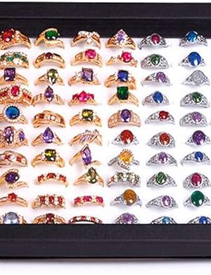 ZLY Jewelry Rings Display Tray Velvet 100 Slot Case Box Jewelry Storage Box