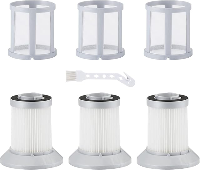 3 Pack Filters for Bissell Zing & Powerforce Bagless Canister Vacuum 2156A / 1665/16652 / 1665W, Zing Vacuum Filter Replacement with 1 Cleaning Brush