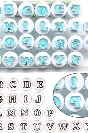 26PCS/Set Cookie Stamp Impress Cookie Cutters Alphabet Letter and Number Fondant Cake Biscuit Mold Shape DIY Cookie Biscuit Alphabet Cake Tool Embosser Cutter (Upper Case Shape)