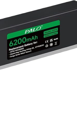 6200mAh Replacement Battery for Wyze WVCR200S Robot Vacuum, for Xiaomi Mop Pro/Mop P/Mop 2S, for Xiaomi STYTJ02YM, Yunmi MVVC01-G Pro, Haier JX37, Conga 3290 3390 3490 3590 Robot Vacuum, 14.8V