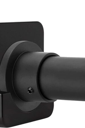 Black Shower Curtain Rod Holder for Wall Mount | Adhesive Shower Tension Rod Retainer for Tile | No Drilling | Stick On | 2 Pack, (Shower Curtain Rod Not Included)