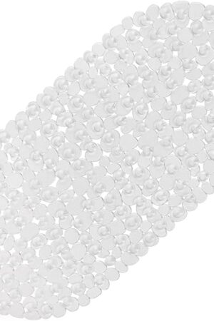 WELTRXE Pebbles Bath Mat Non-Slip Bathtub Mat with Suction Cups and Drain Holes, Machine Washable