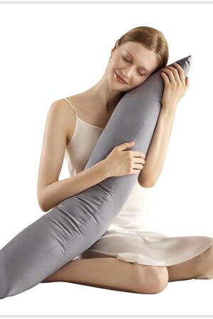 6.5lbs Weighted Body Pillow for Adult - Weighted Pillow for Better Sleep, Cooling Body Pillow with Tencel Cover, Long Pillow for Bed, Ideal Side Sleeper Pillow(41" x 10", Grey)