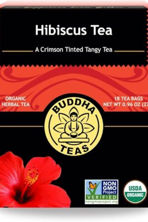 Buddha Teas - Hibiscus - Organic Herbal Tea - For Health & Wellbeing - With Antioxidants, Vitamin C & Bioflavonoids - Caffeine Free - 100% Kosher & Non-GMO - 18 Tea Bags (Pack of 1)
