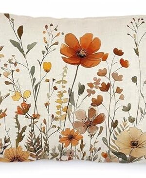 AACORS Fall Pillow Cover 12x20 Inch Floral Decoration Pillow Case Autumn Seasonal Decor for Home Sofa Couch AA730-12