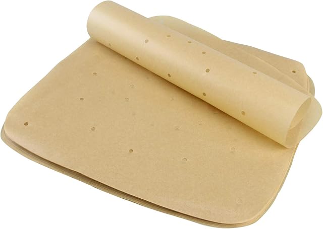 Air Fryer Parchment Paper Liners(11"×11") Square 100Pcs Unbleached Compatible with XXXL Air Fryer,Perfect for 8.5QT/9.5QT/10QT Or Bigger Air Fryers (Brown)