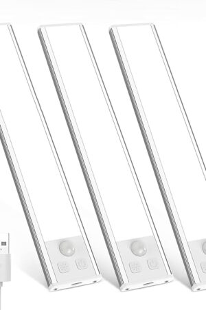 3 Pack Under Cabinet LED Lights Silver Cold White Light