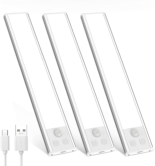 3 Pack Under Cabinet LED Lights Silver Cold White Light