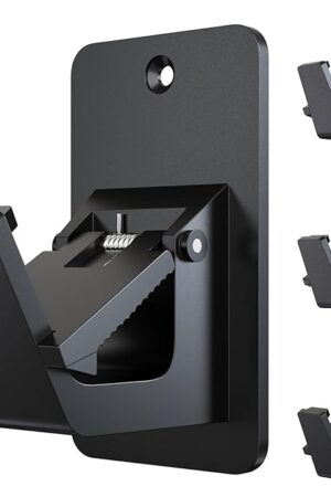 3M Adhesive No Drill Curtain Rod Brackets - Heavy Duty 30LB Holders for Bathroom Bedroom Kitchen, Universal Damage-Free Window Rod Hooks with Nail-Free Installation (4PC Black)
