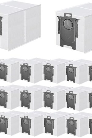 20 Pack Dust Bag Replacement for Roborock QV 35A/Qrevo S5V/Saros 10/ 10R/Q Revo/Qrevo S/Qrevo Pro/Qrevo MaxV/Qrevo Master/Qrevo Plus/S8 Max Ultra/S8 MaxV Ultra/Qrevo Slim Vacuum Cleaner, 3L Capacity