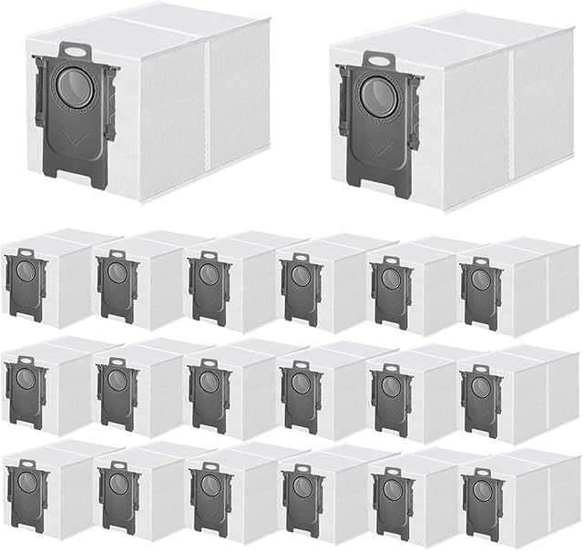 20 Pack Dust Bag Replacement for Roborock QV 35A/Qrevo S5V/Saros 10/ 10R/Q Revo/Qrevo S/Qrevo Pro/Qrevo MaxV/Qrevo Master/Qrevo Plus/S8 Max Ultra/S8 MaxV Ultra/Qrevo Slim Vacuum Cleaner, 3L Capacity