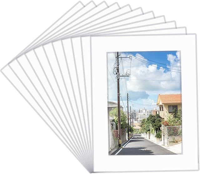 15 Pack 5x7 White Picture Mats, Frame Mattes for 4x6 Pictures Display Photo Frame Mat Core Bevel Cut Mat Board Show Kit for Photos, Prints, Artworks