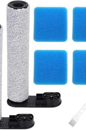 Brush Rollers Sponge Filters Replacement for Eureka NEW430BL/ JONR ED12 Vacuum Cleaner - Accessories Parts（2 Brushs Rollers +4 Sponges+1 Cleaning Brush）