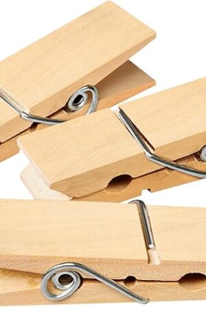 Clothes Pins, Sturdy and Heavy Duty Natural Wood Clips Wooden Clothespins for Hanging Clothes Photo Pictures Crafts Small Classroom Decorative Peg, 30 PCS