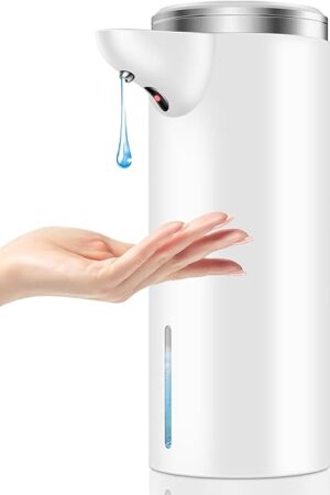Automatic Soap Dispenser Touchless, 2025 Upgraded IPX7 Waterproof USB Rechargeable Liquid, Auto & Manual Modes, Adjustable 3 Level Volume, Hands-Free Soap Dispenser for Bathroom Kitchen