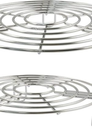 2PCS Round Cooling Racks Stainless Steel Steamer Rack Roasting Rack Cooking Grid Grill Rack Steaming Baking Rack Fits Air Fryer Stockpot Pressure Cooker Round Cake Pan Oven(8",6.89")