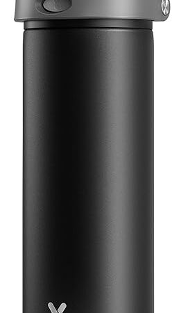 24 oz Insulated Water Bottle for Sports: Meoky Stainless Steel Water Bottle with 2-in-1 Straw and Spout Lid - Leak Proof, Cold for 24 Hours, Fits in Car Cup Holder, BPA-Free for Travel Gym, Night
