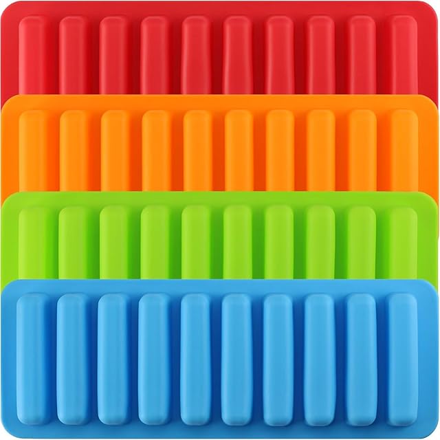 10 Cavity Long Stick Silicone Candy Chocolate Molds For Chocolate Gummy Candy Caramel Set Of 4