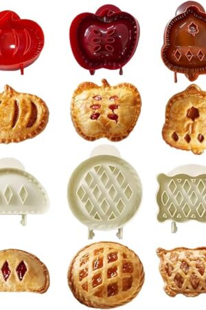 6 Pack Hand Pie Molds for Baking - Dough Presser Mini Pocket Pie Molds - Fall Thanksgiving Halloween Apple Pumpkin Hand Pie One Press Mold Maker