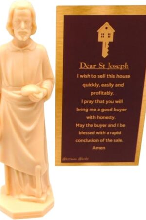 Westmon Works St Joseph House Selling Statue and Double Sided Prayer Card Faith-Based Figurine with Prayer for Selling Homes, Made in The USA