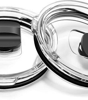 20 oz Tumbler Lid, Replacement Lids Compatible for YETI 20 oz Tumbler, 10/24 oz Mug and 10 oz Lowball, 2 Pack Travel Spill Proof Cup Lids Covers with Magnetic Slider Switch, BPA Free