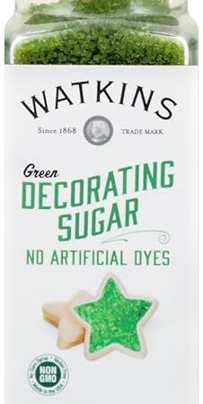 Watkins Green Decorating Sugar, Non-GMO, Kosher, 4.2 Ounce, 1-Pack