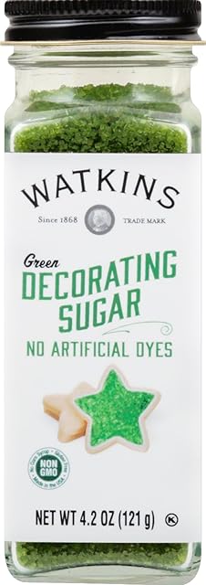 Watkins Green Decorating Sugar, Non-GMO, Kosher, 4.2 Ounce, 1-Pack