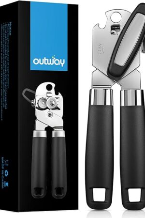 Can Opener,Professional 3-In-1 Multifunctional Manual Can Openers Bottle Opener,Kitchen Durable Stainless Steel Heavy Duty Can Opener Smooth Edge for Kitchen Seniors Friendly (Black)