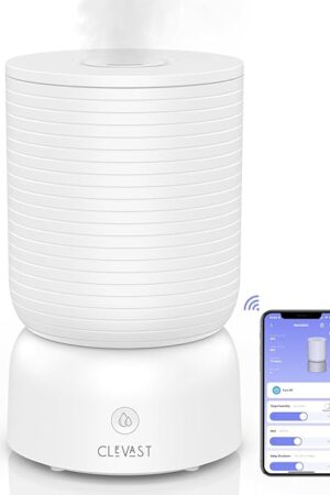 CLEVAST Smart Humidifiers for Bedroom, Top Fill 3L Cool Mist Quiet Ultrasonic Humidifier with Essential Oil Diffuser, Humidity Control, Wi-Fi Air Humidifier for Baby, Home, Compatible with Alexa