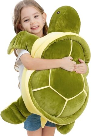28 inch Big Green Sea Turtle Stuffed Animals Giant Soft Plush Toys, Large Ocean Turtle Plushies Body Pillow, Gifts for Kid Boys, Girls, Girlfriend, Birthday, Easter