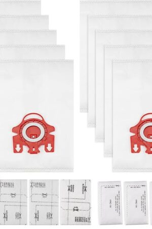 3D Airclean Dust Bags Replacement for Miele FJM Vacuum Compact C2 Compact C1 Complete C1 S241 S290 S300i S500 S700 S4 S6 Series (Pack of 10) with 3 Motor Protection Filters 3 Air.Clean Filters