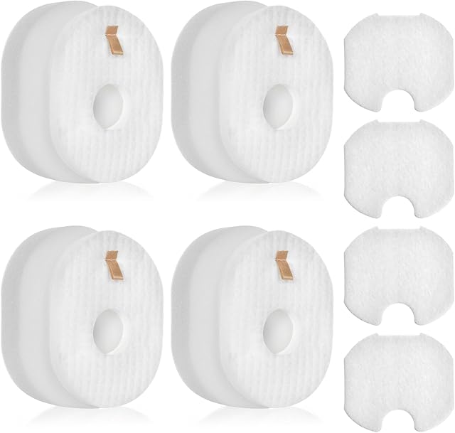 4 Pack Filter Replacement for Shark Rocket HV301, HV302, HV30126, HV300, HV305, HV292, HV307Q, QS301Q, HV310, UV450 Ultralight Corded Stick Vacuum, Part #XFFV300, 4 Foam + Felt + Post Filters