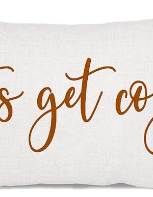 AOFANGGO Fall Pillow Cover 12x20 Let It Cozy Throw Pillow Case Cushion Cover Thanksgiving Autumn Decor for Sofa Bed Couch Outdoor Farmhouse Decoration Lumbar