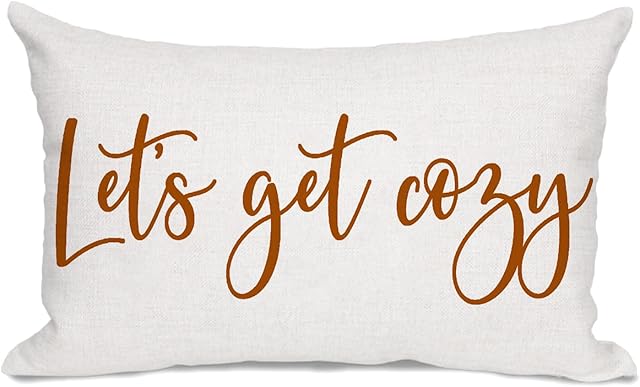 AOFANGGO Fall Pillow Cover 12x20 Let It Cozy Throw Pillow Case Cushion Cover Thanksgiving Autumn Decor for Sofa Bed Couch Outdoor Farmhouse Decoration Lumbar
