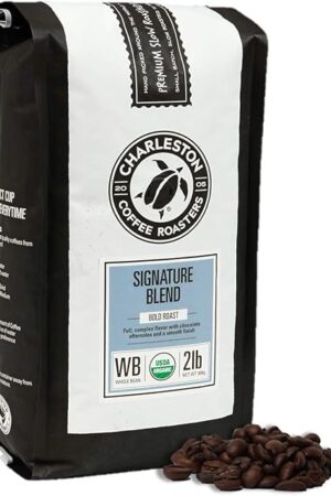 Charleston Coffee Roasters | Specialty Organic Whole Bean Bag | Hand Picked, Premium Slow Roast | Signature Blend (2lb)