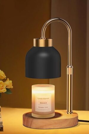 Candle Warmer Lamp with Timer and Dimmer, Height and Brightness Adjustable, Black Electric Wax Warmer for Women Mom, Best Birthday and House Warming Gift New Home Decor