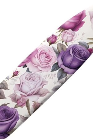 Cozeyat Pink Rose Ironing Board Cover Table Top Home Decoration Heavy Duty Thick Ironing Board Pad Purple Roses Stretchy Ironing Board Cover and Pad