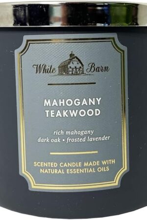 Bath & Body Works White Barn Mahogany Teakwood Scented Candle Unisex Candle 14.5 oz