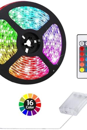 1M/3.3FT Battery Powered LED Strip Lights, Flexible Color Changing RGB LED Light Strip, TV Backlight Background Lighting
