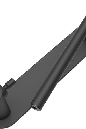 Adhesive Toilet Paper Holder Matte Black Double Post Pivoting Bathroom Toilet Tissue Holder Roll Holder Stick On No Drilling Stainless Steel and Zinc Alloy