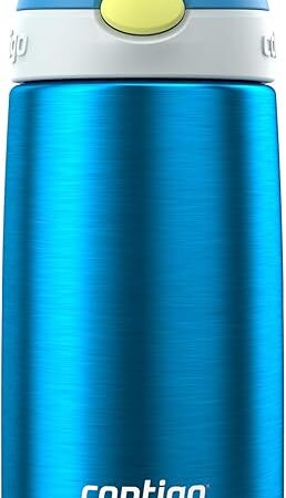 Contigo Autospout Water Bottle with Straw 13 oz Blue Poppy/Glacier