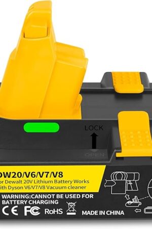 Battery Adapter - Compatible with Dyson V6, V7, V8. Convert a DeWolt Battery to be Used as a Dysn Battery, Suitable for Dysn Vacuum Cleaners in The V6, V7, and V8 Series.