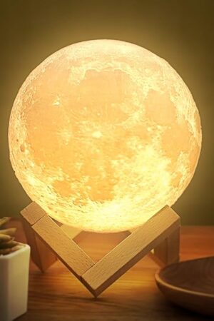 Balkwan Moon Lamp Night Light LED Moon Light Warm and White
