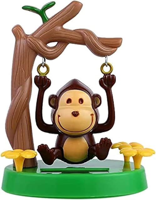 The Marsrut Solar Powered Dancing Animal Bobblehead Swing Monkey Swinging Animated Bobble Dancer Toy Car Decor Toys Gift for Office Car Ornament Supplies Decoration