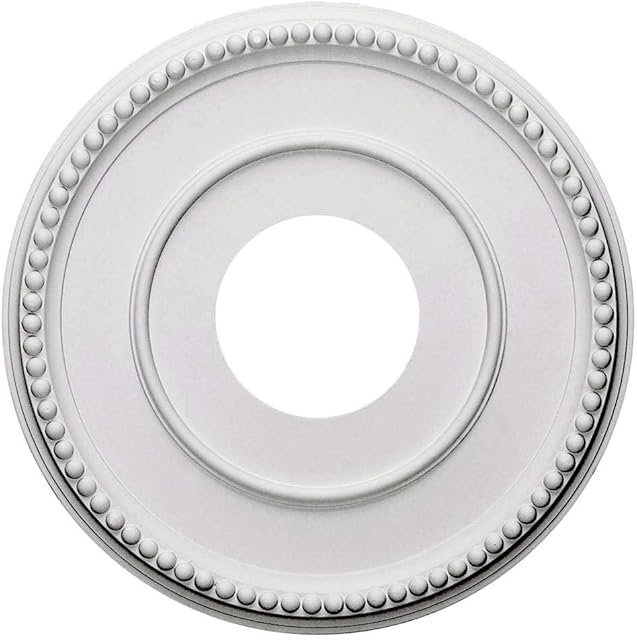 Ekena Millwork CM12BR Bradford Ceiling Medallion, 12 1/2"OD x 3 7/8"ID x 3/4"P (Fits Canopies up to 6 5/8"), Primed